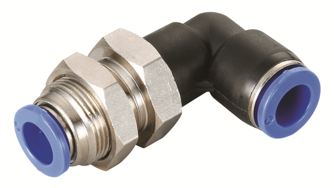 RS PRO PLM Series Elbow Fitting, Tube-to-Tube Connection Style