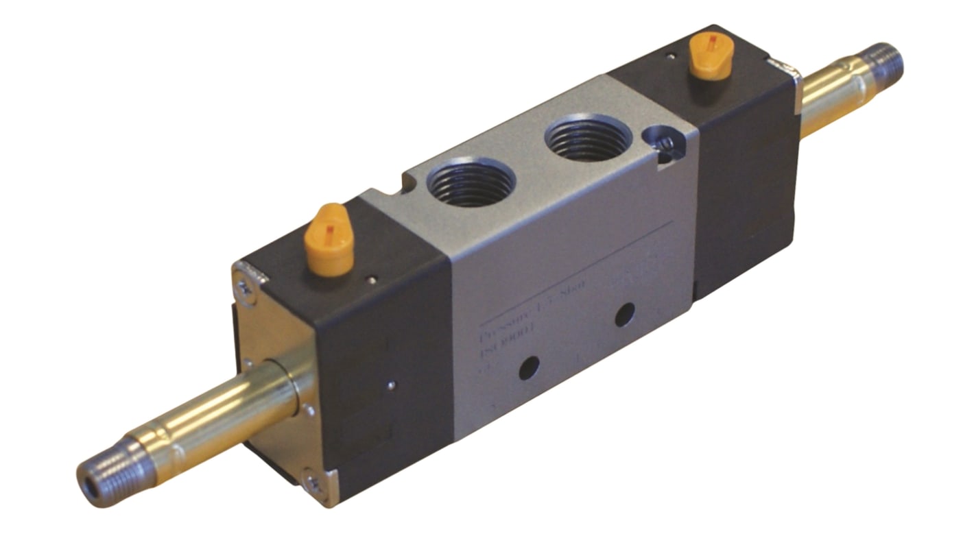 RS PRO 5/2 Pneumatic Solenoid Valve - Solenoid/Solenoid G 1/8 RV Series
