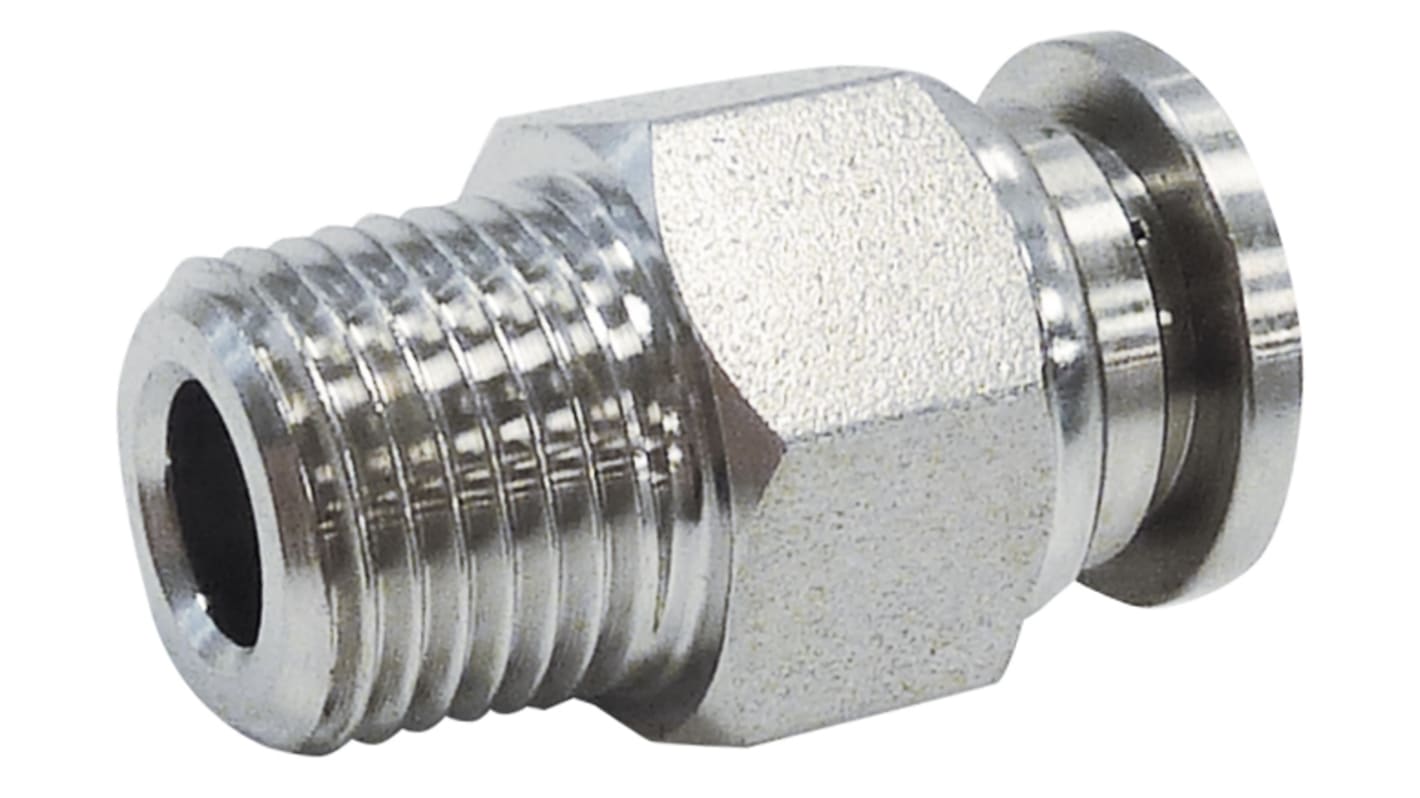 Racor recto - Tubo a rosca de Acero inoxidable 316 RS PRO, Macho NPT 1/8, de 6mm