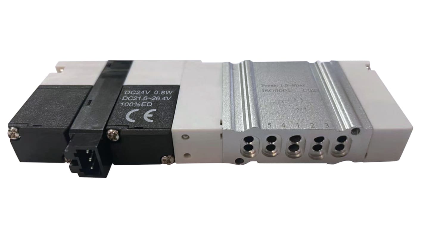 RS PRO 5/2 Pneumatic Solenoid Valve - Solenoid/Solenoid G 1/8 SV Series