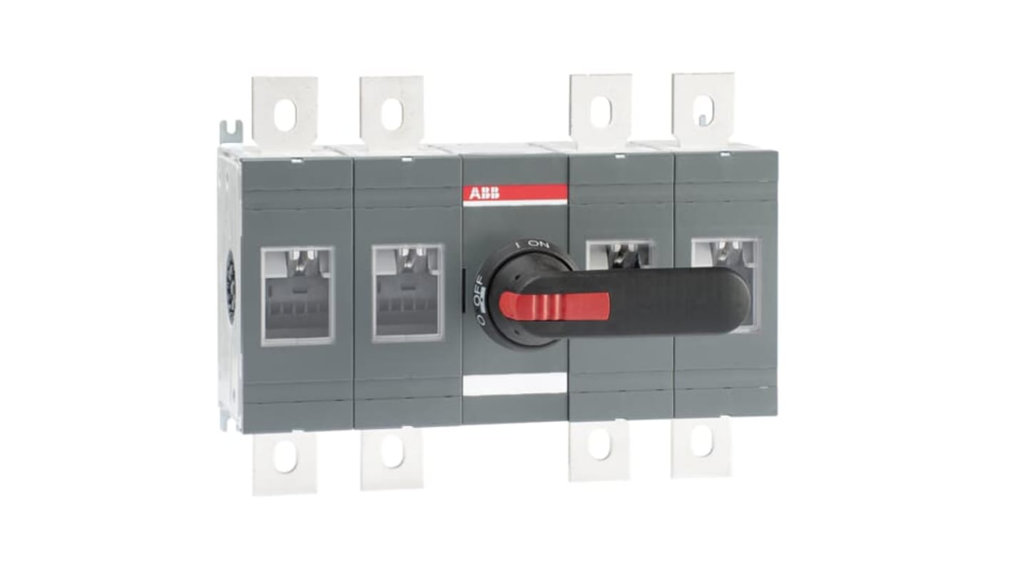 ABB 4P Pole Surface Mount Switch Disconnector - 630A Maximum Current, 355kW Power Rating, IP00