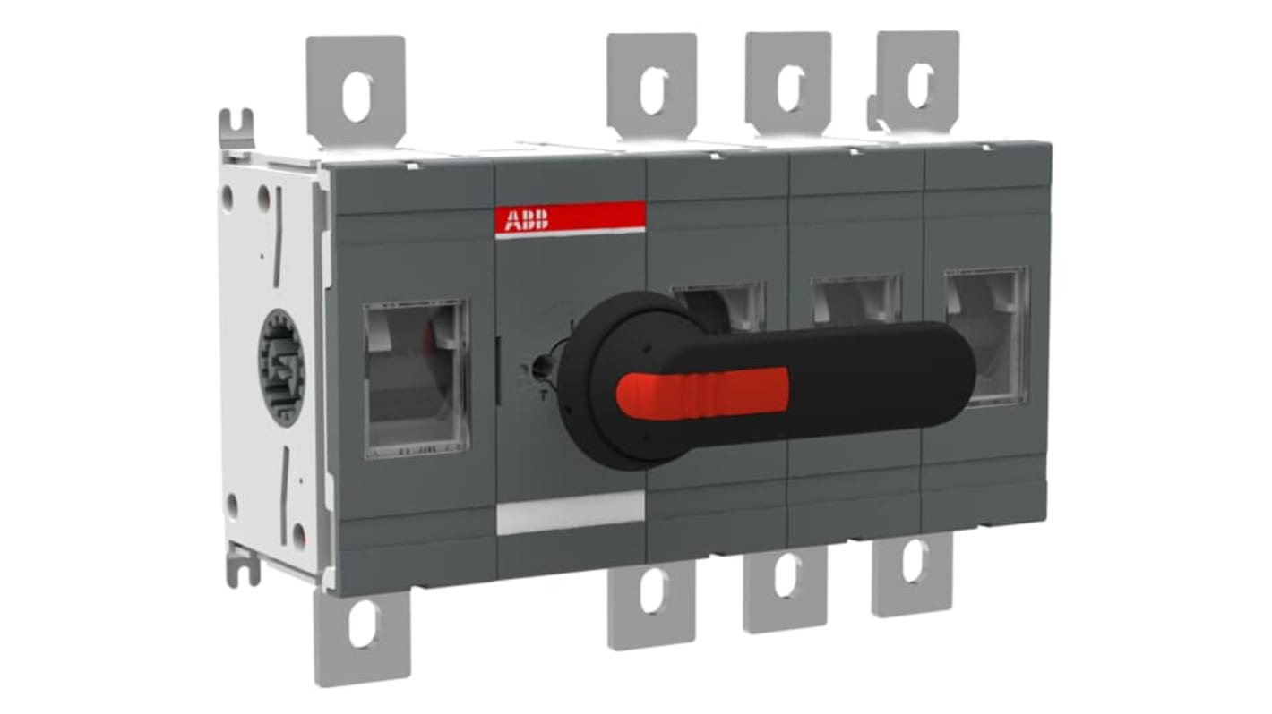 ABB 4P Pole Surface Mount Switch Disconnector - 630A Maximum Current, 355kW Power Rating, IP00