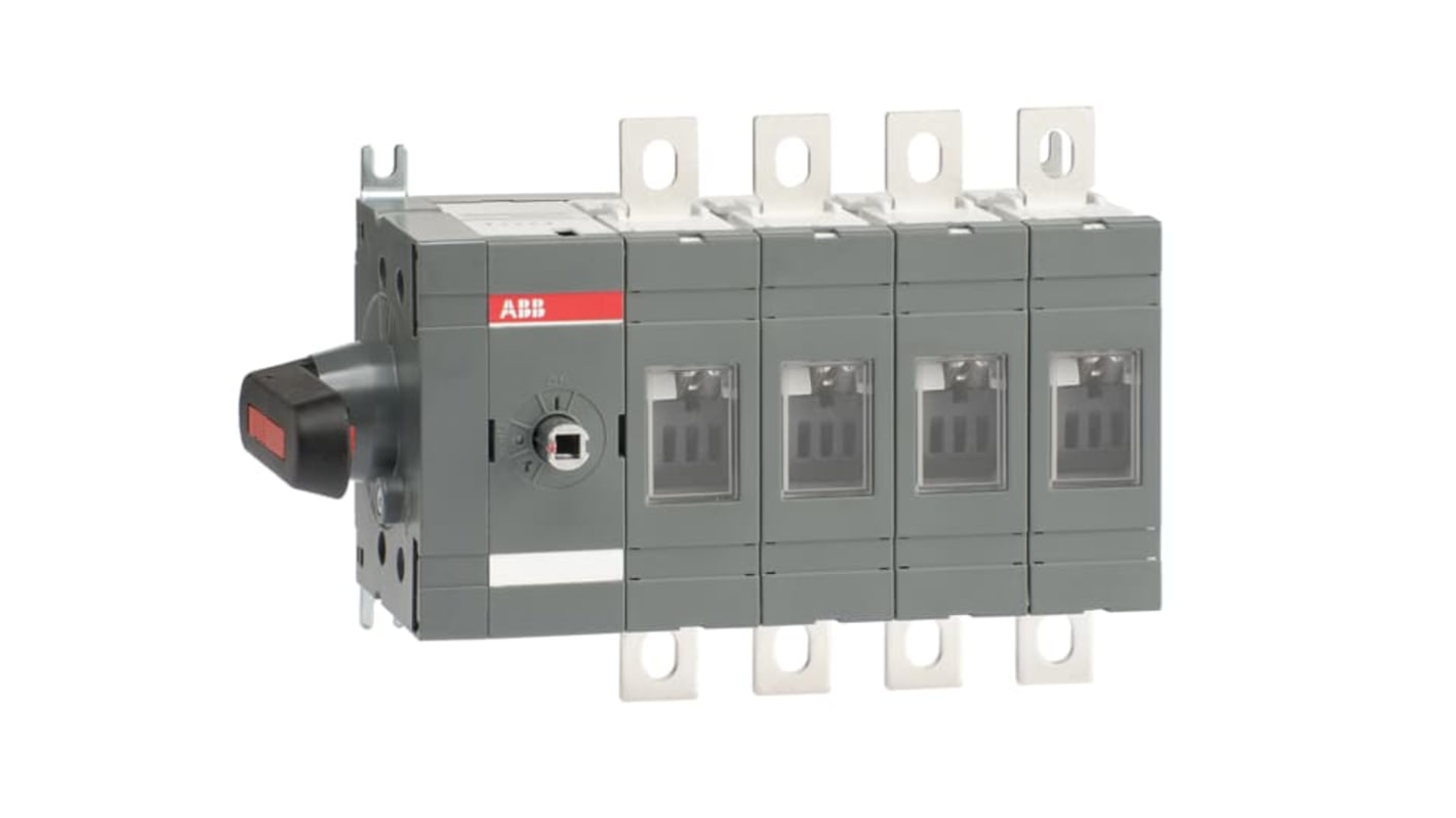 ABB 4P Pole Surface Mount Switch Disconnector - 250A Maximum Current, 145kW Power Rating, IP00