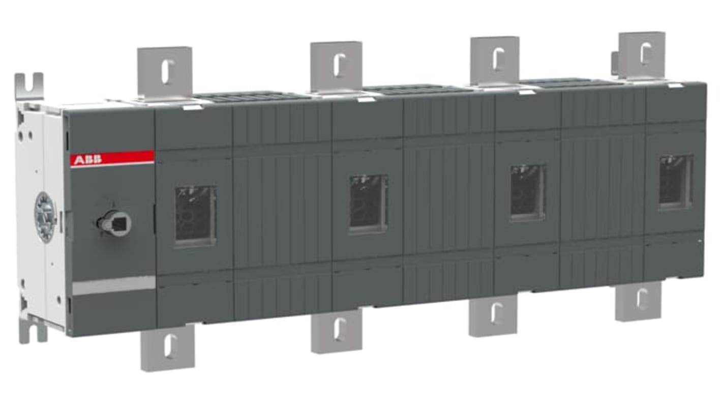 ABB 4P Pole Screw Mount Switch Disconnector - 1250A Maximum Current, 1200kW Power Rating, IP00