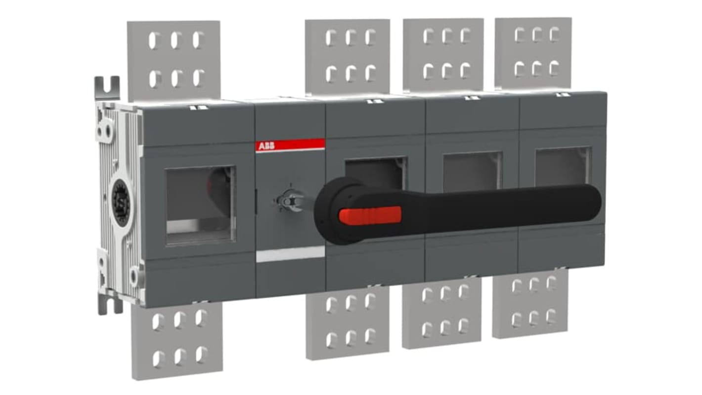 ABB 4P Pole Surface Mount Switch Disconnector - 200A Maximum Current, 2000kW Power Rating, IP00