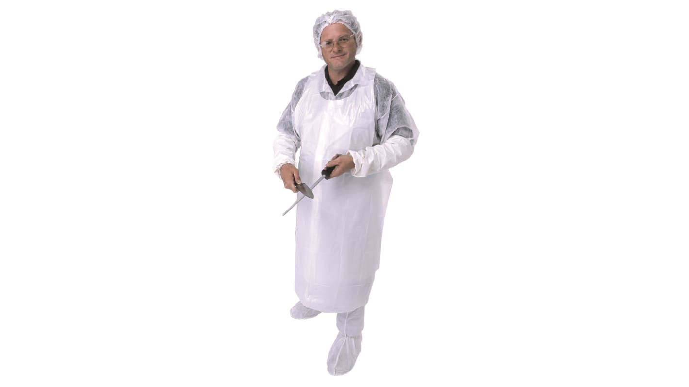 Pro-Val White PE Chemical Resistant, Lightweight, Waterproof Disposable Apron
