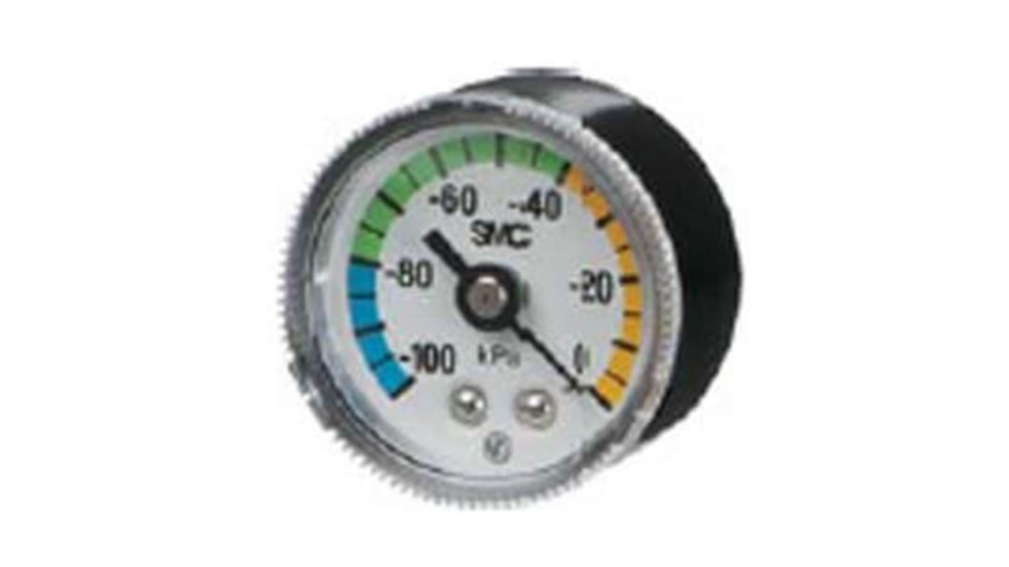 SMC R 1/8 Analogue Pressure Gauge 2bar Back Entry 42.5mm Outside Diameter