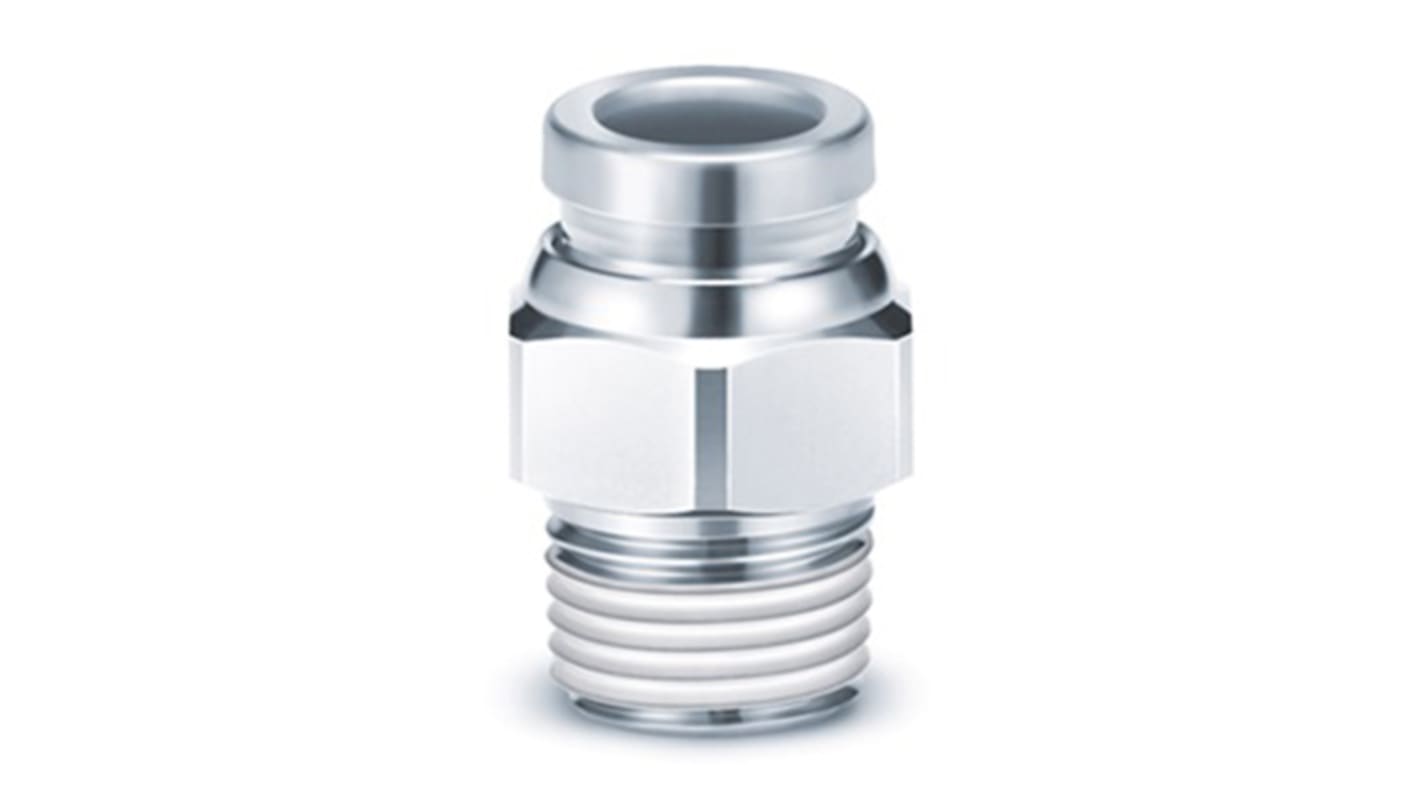SMC KQB Series Bulkhead Threaded-to-Tube Adaptor, Push In 6 mm, Threaded-to-Tube Connection Style