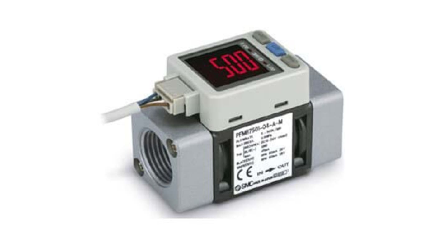 SMC Durchflussregler, 12 → 24 V 500 l/min., PNP, offener Kollektor Ausgang