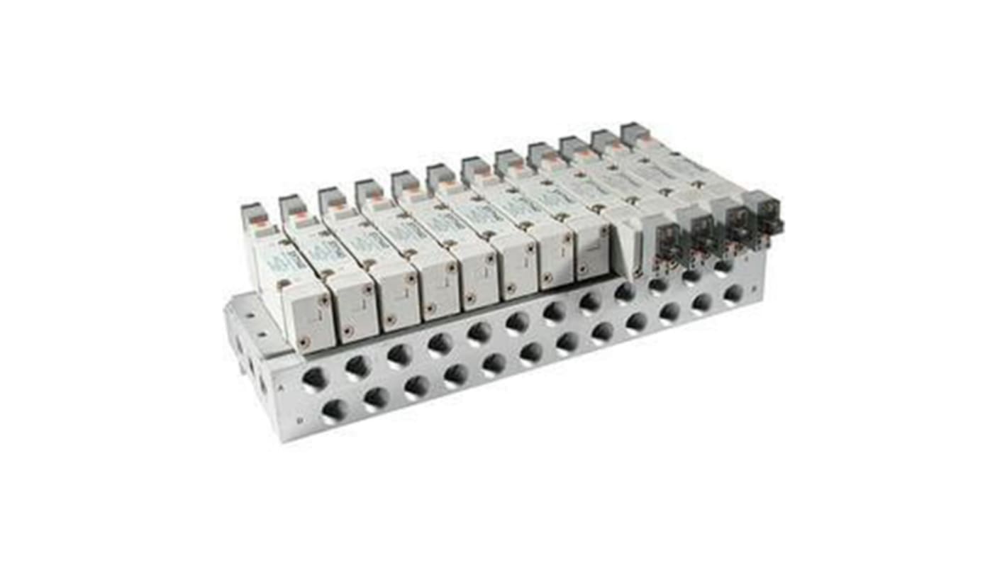 Manifold SMC SS5Y7-20-08-00F-Q, 8 stazioni, filettatura G 1, Alluminio