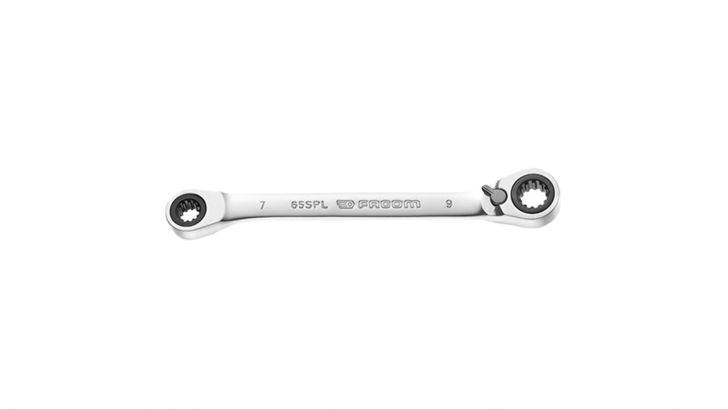 Facom 65 Series Ratchet Spanner, 1/4in, Imperial, Double Ended, 115 mm Overall
