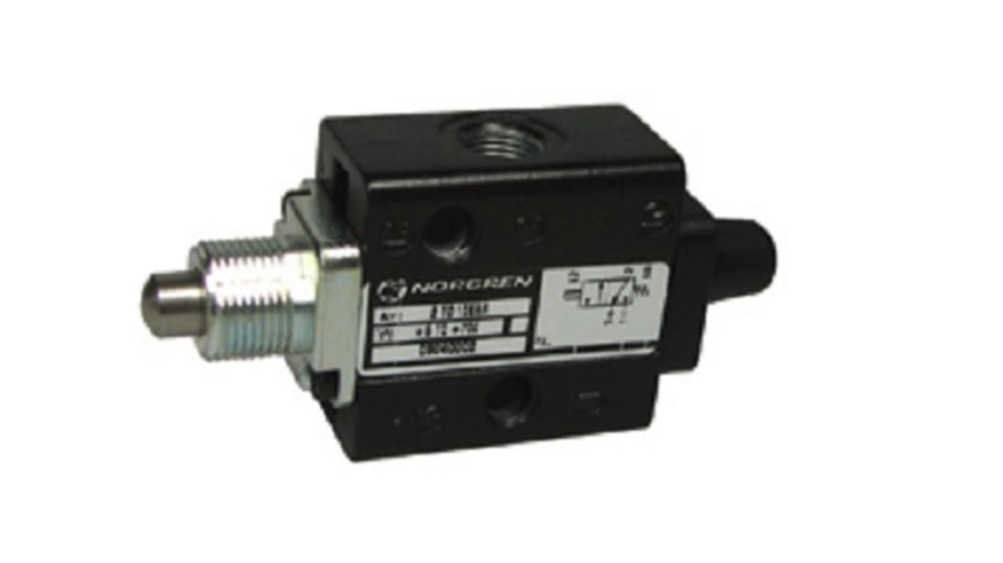 Vanne de contrôle pneumatique RS PRO Vanne mécanique 3/2 Super X Piston 3/2, G 1/8, 1/8pouces