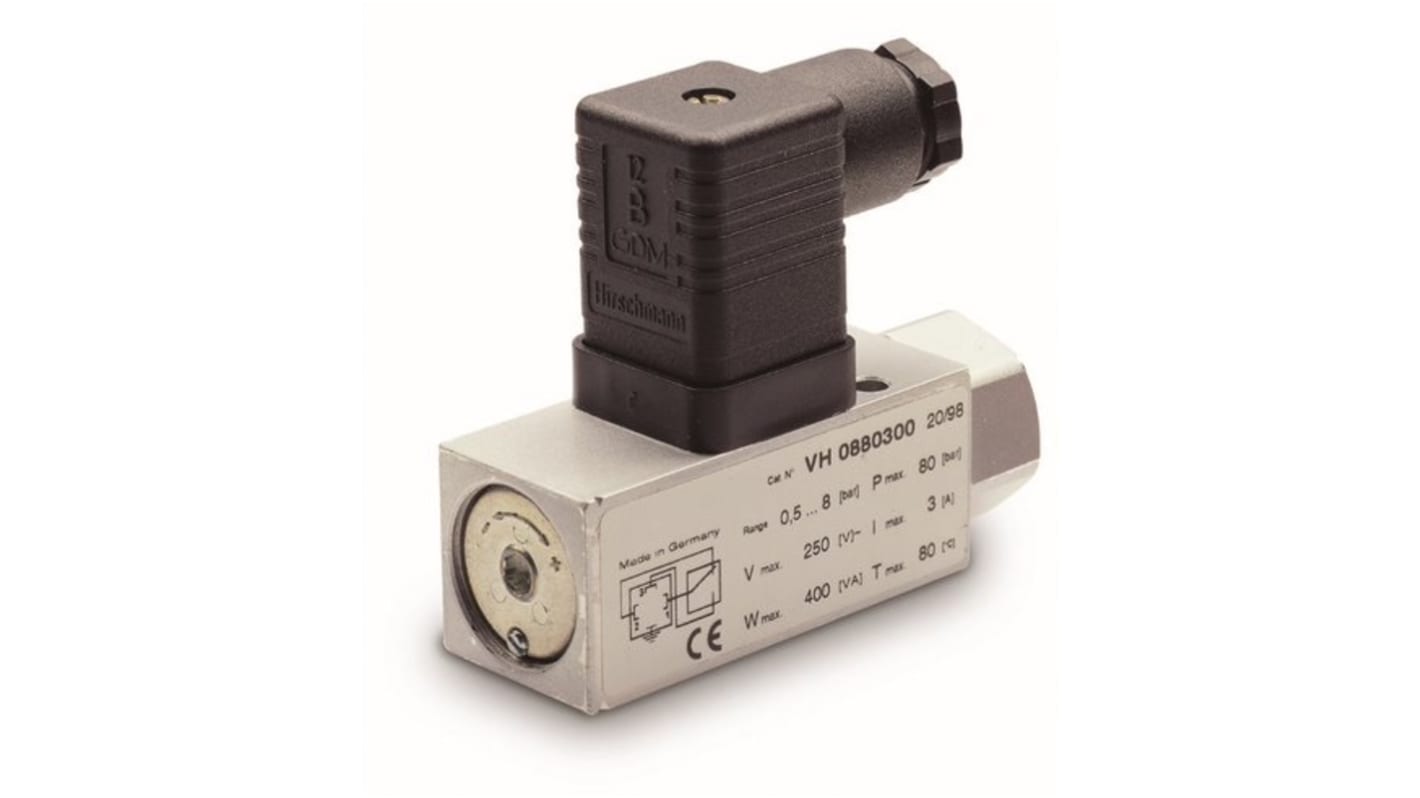 RS PRO Pressostat, Tilslutning: G1/4, -1bar til 80 bar