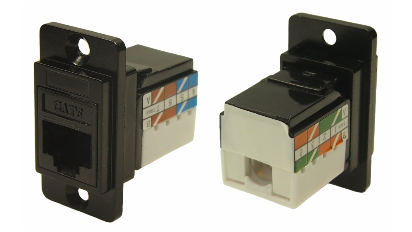 Connettore RJ45 Connettore femmina RS PRO Cat6, 8 vie, Montaggio a pannello