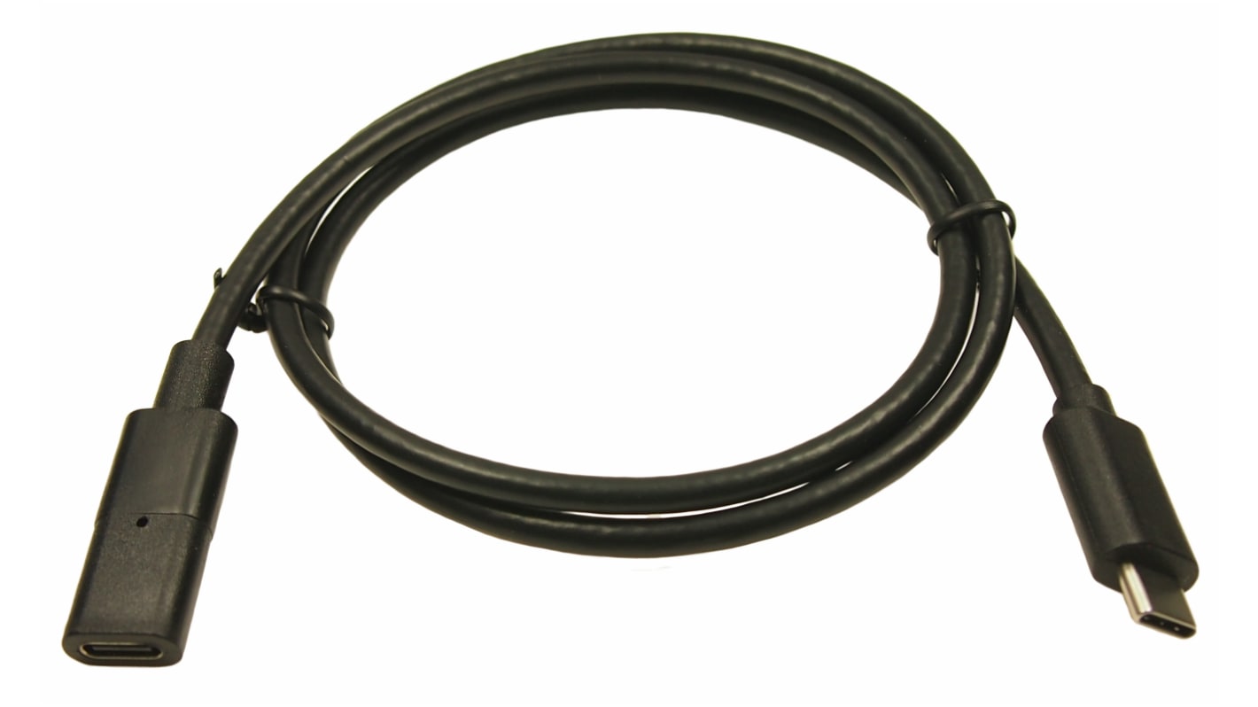 RS PRO USB 3.1, Male USB C to Female USB C, 750mm