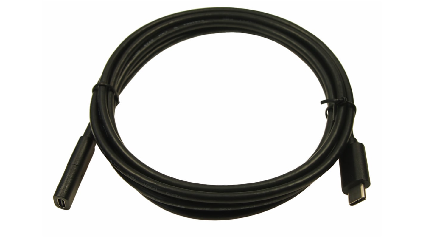 RS PRO USB 3.1, Male USB C to Female USB C, 2m