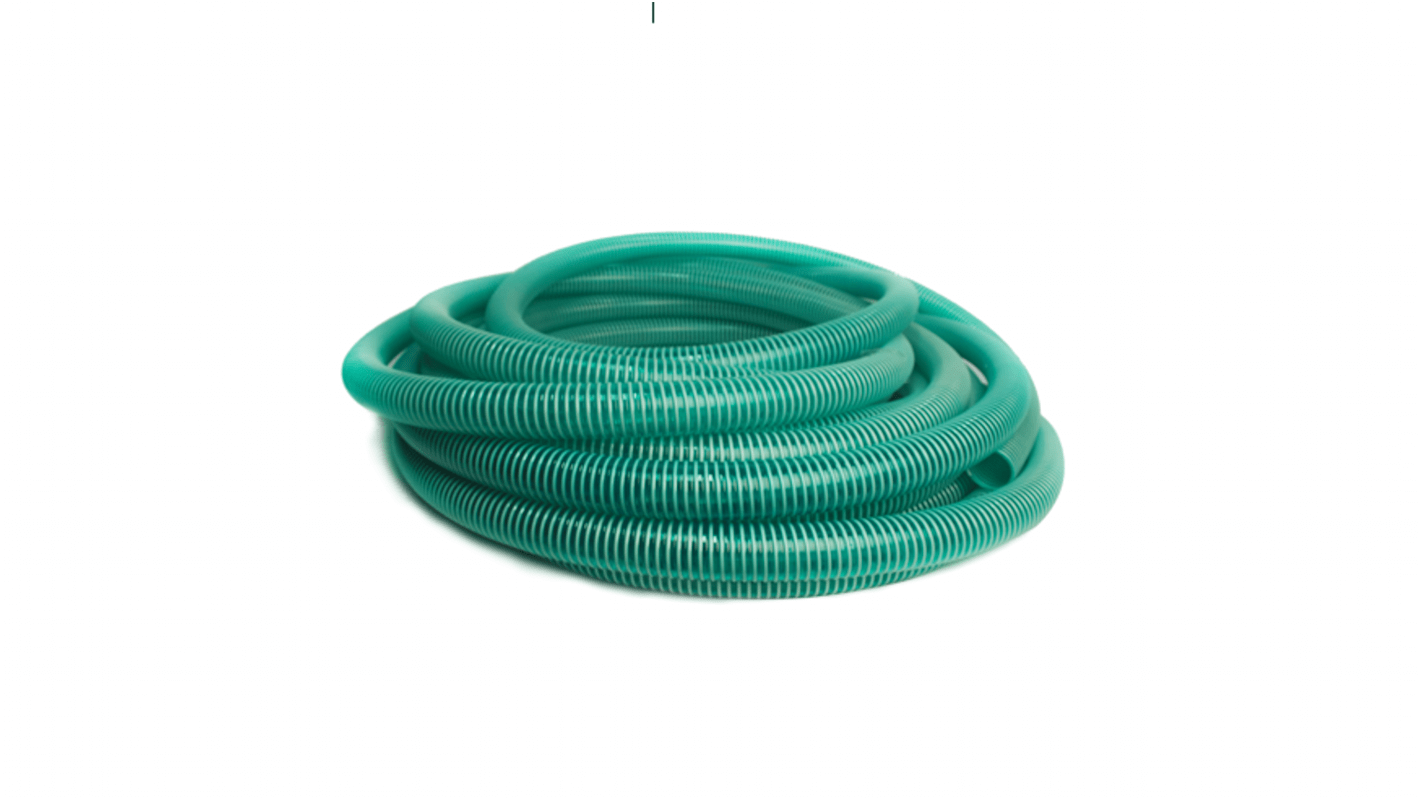 RS PRO PVC, Hose Pipe, 50mm ID, 60.2mm OD, Green, 5m