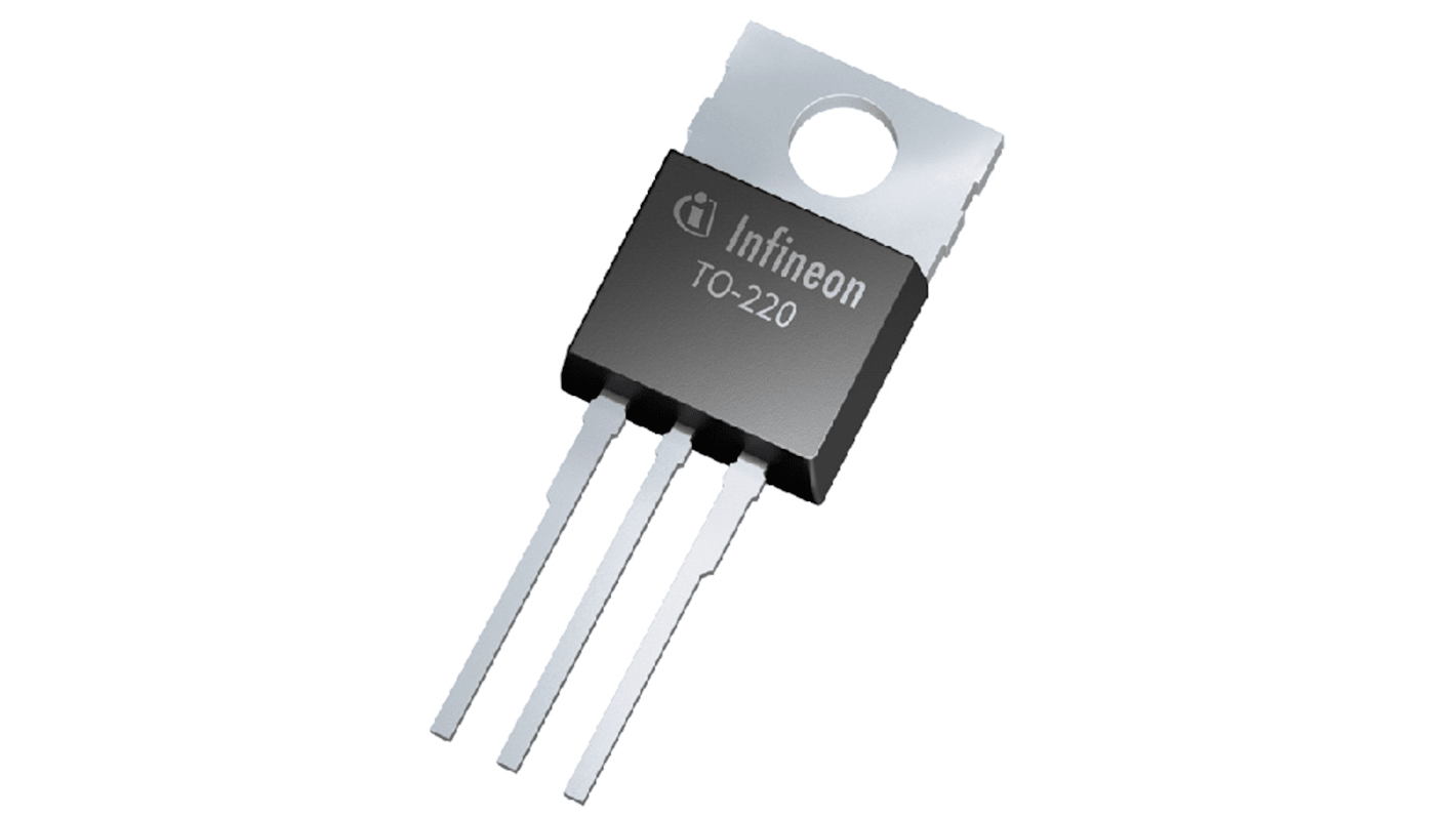 Transistor MOSFET Infineon, canale P, 62 A, TO-220, Su foro