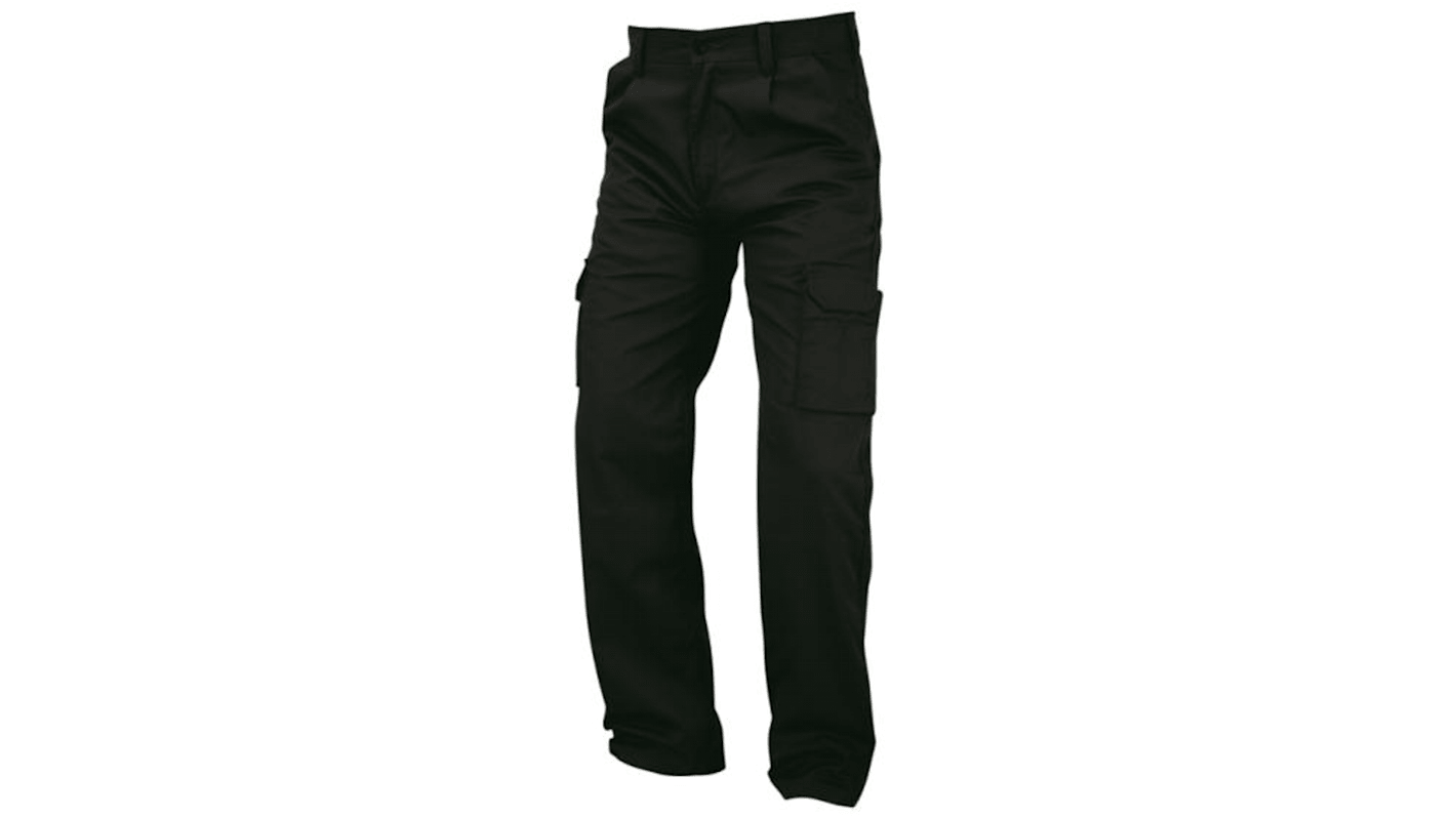 Pantalones de trabajo para Unisex, cintura 32plg, pierna 35plg, Negro, Resistente, 35 % algodón, 65 % poliéster Condor