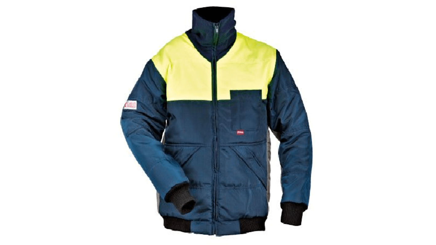 Chaqueta, S, Azul marino/amarillo, Resistente al frío