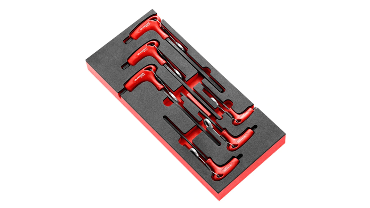 Facom 6 piece T Shape Metric Hex Key Set, 3 - 4 - 5 - 6 - 8 - 10mm
