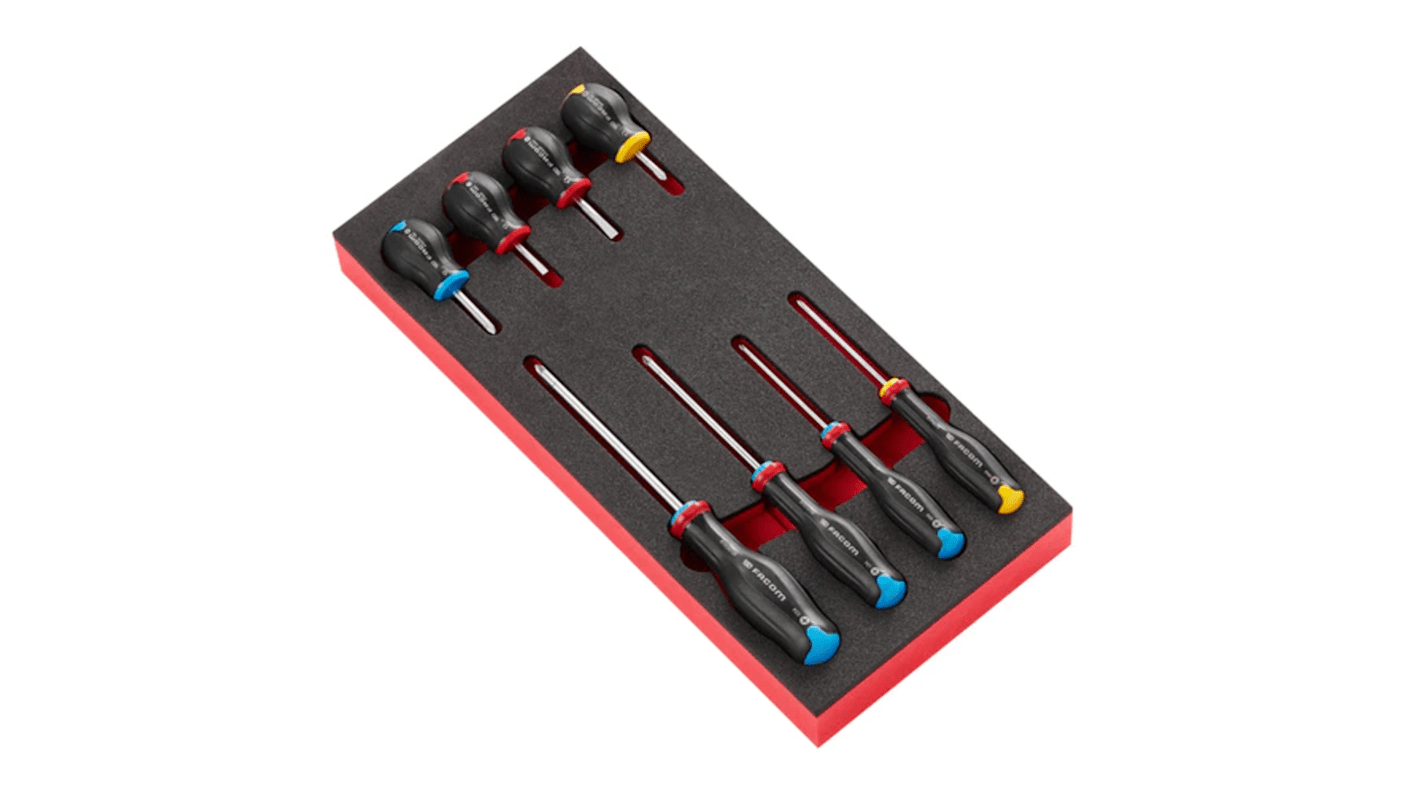 Set di cacciaviti Facom, 8 pezzi Phillips, Pozidriv