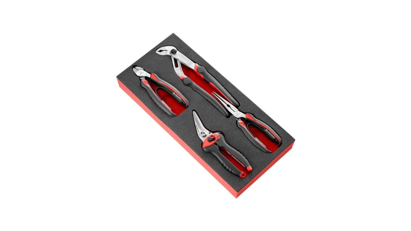 Facom 4-Piece Plier Set, Straight Tip