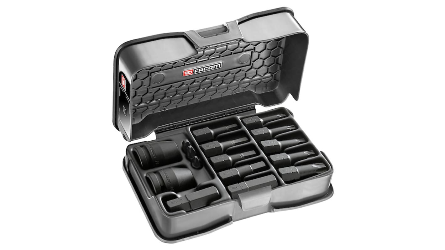 Facom Sockets and Bits 16 Pieces, Hexagon, Phillips, Torx