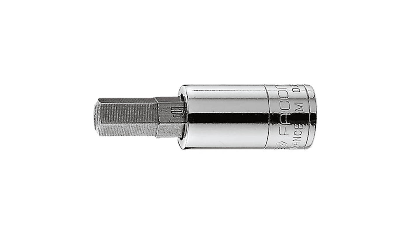 Facom 1/4 in Drive Bit Socket, Hex Bit, 5/32in, 37 mm Overall Length