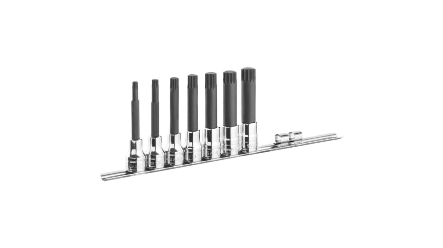 Facom 7-Piece 1/2 in Bit Socket Set , Spline Bit