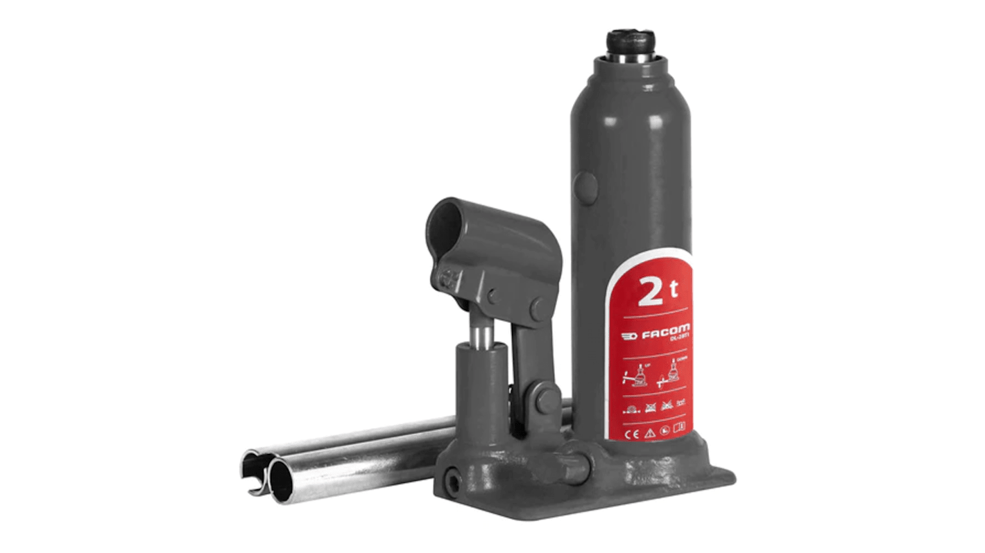 Facom Bottle Jack, 12t Maximum Load, 238mm - 468mm Maximum Range