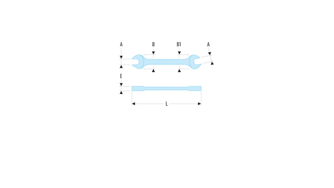 Facom 44 Series Flare Nut Spanner, 1 3/16in, Imperial, Double Ended, 318 mm Overall
