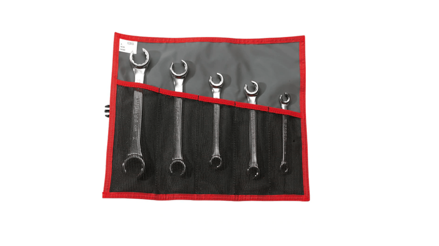 Facom 42.JE Series 5-Piece Flare Nut Spanner Set, 8 x 9 → 22 x 24 mm