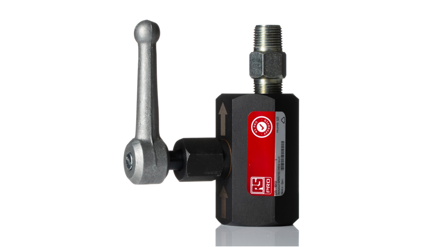 Valvola di controllo del flusso idraulico RS PRO, serie AZ, NPT 3/8, 700 bar max, in Acciaio