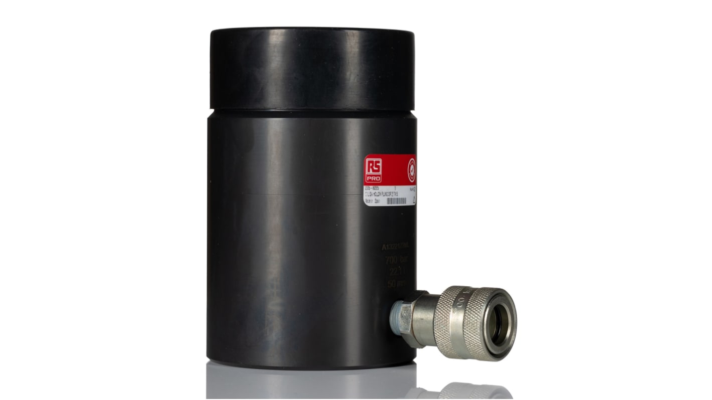 RS PRO Single, Portable Hollow Plunger Hydraulic Cylinders, 22t, 50mm stroke
