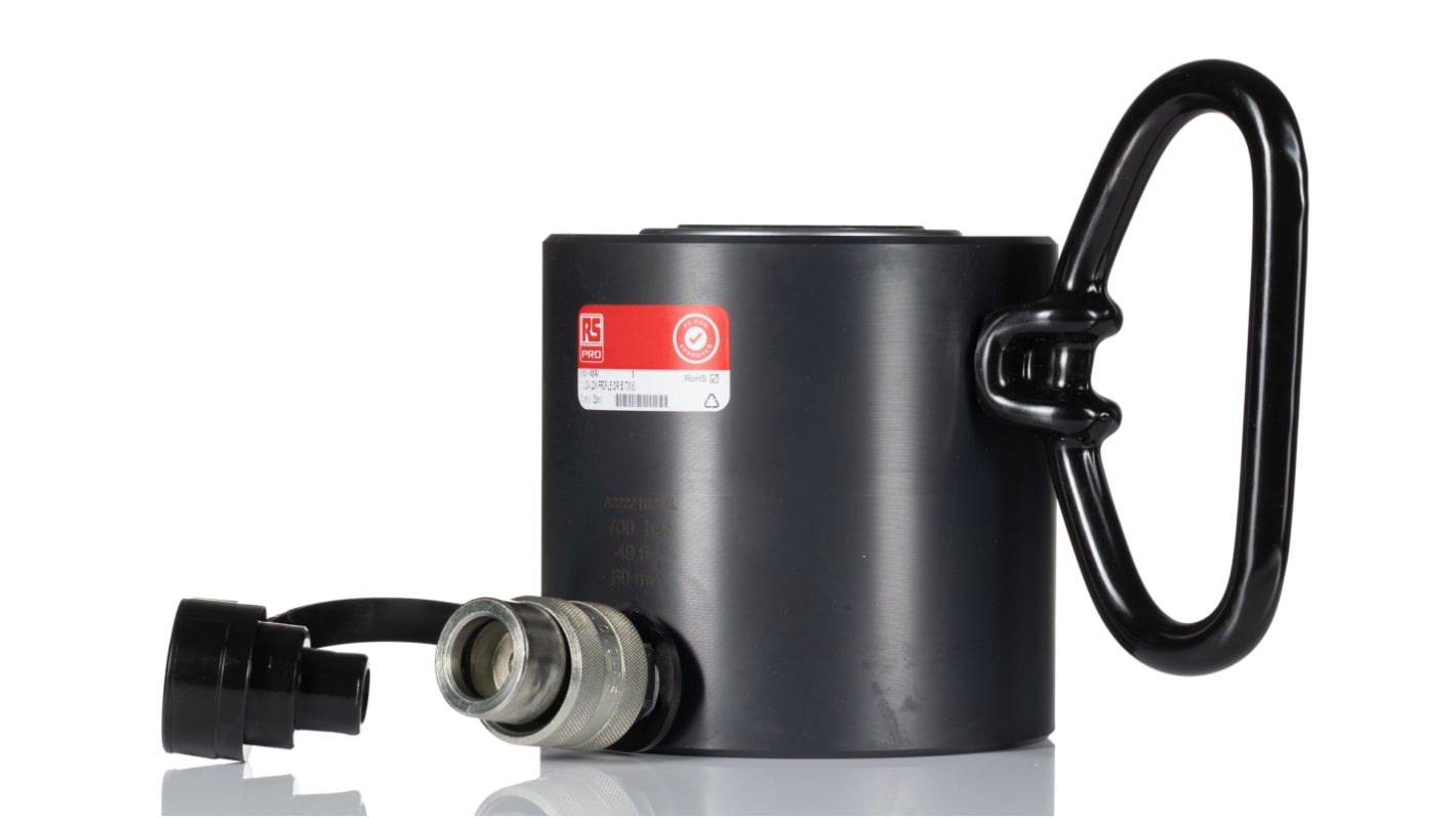RS PRO Single, Portable Low Height Hydraulic Cylinder, 50t, 60mm stroke