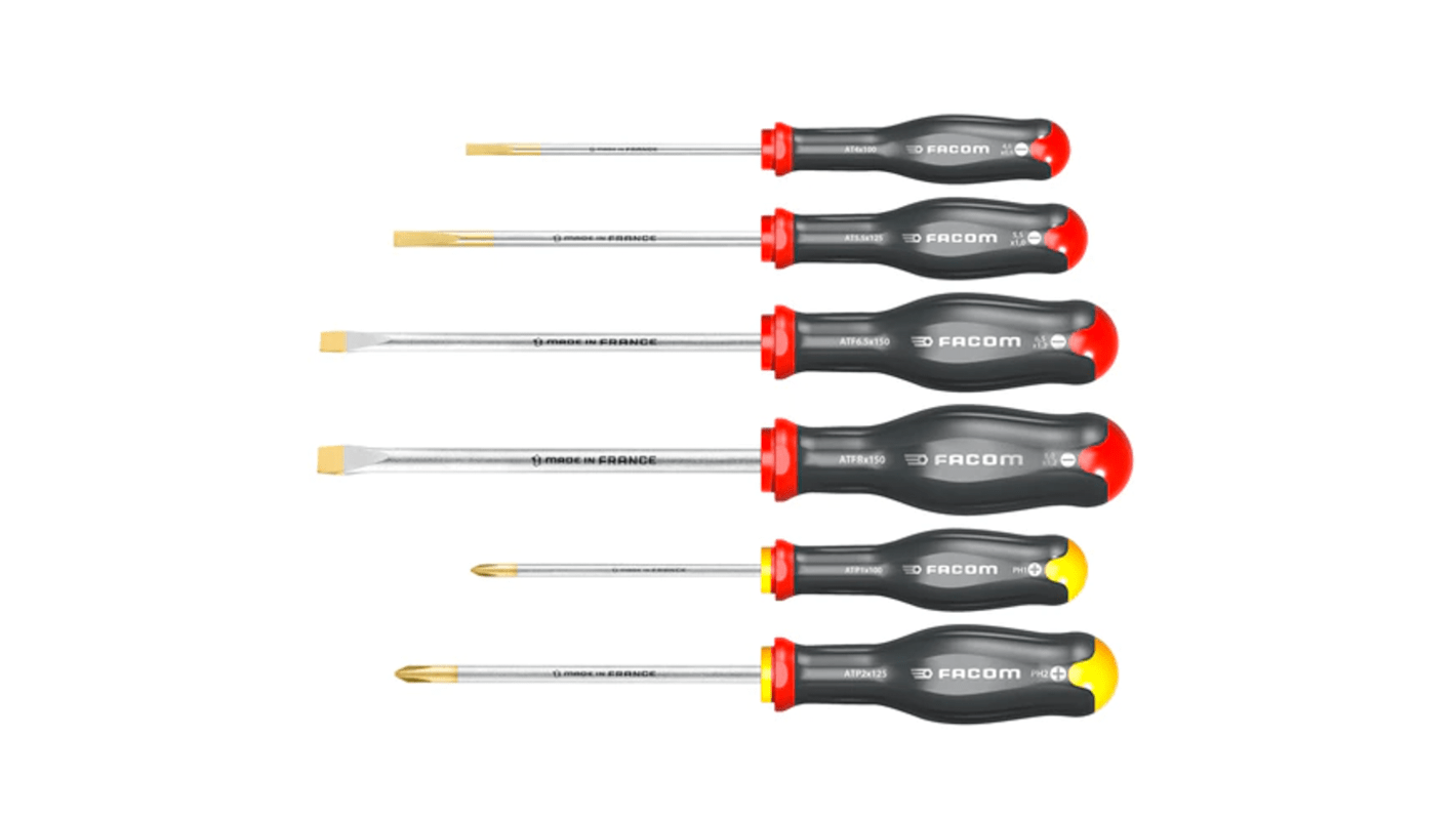 Set di cacciaviti Facom, 6 pezzi Phillips, a taglio