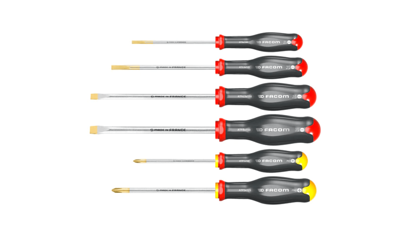 Facom Phillips; Slotted Screwdriver Set, 6-Piece