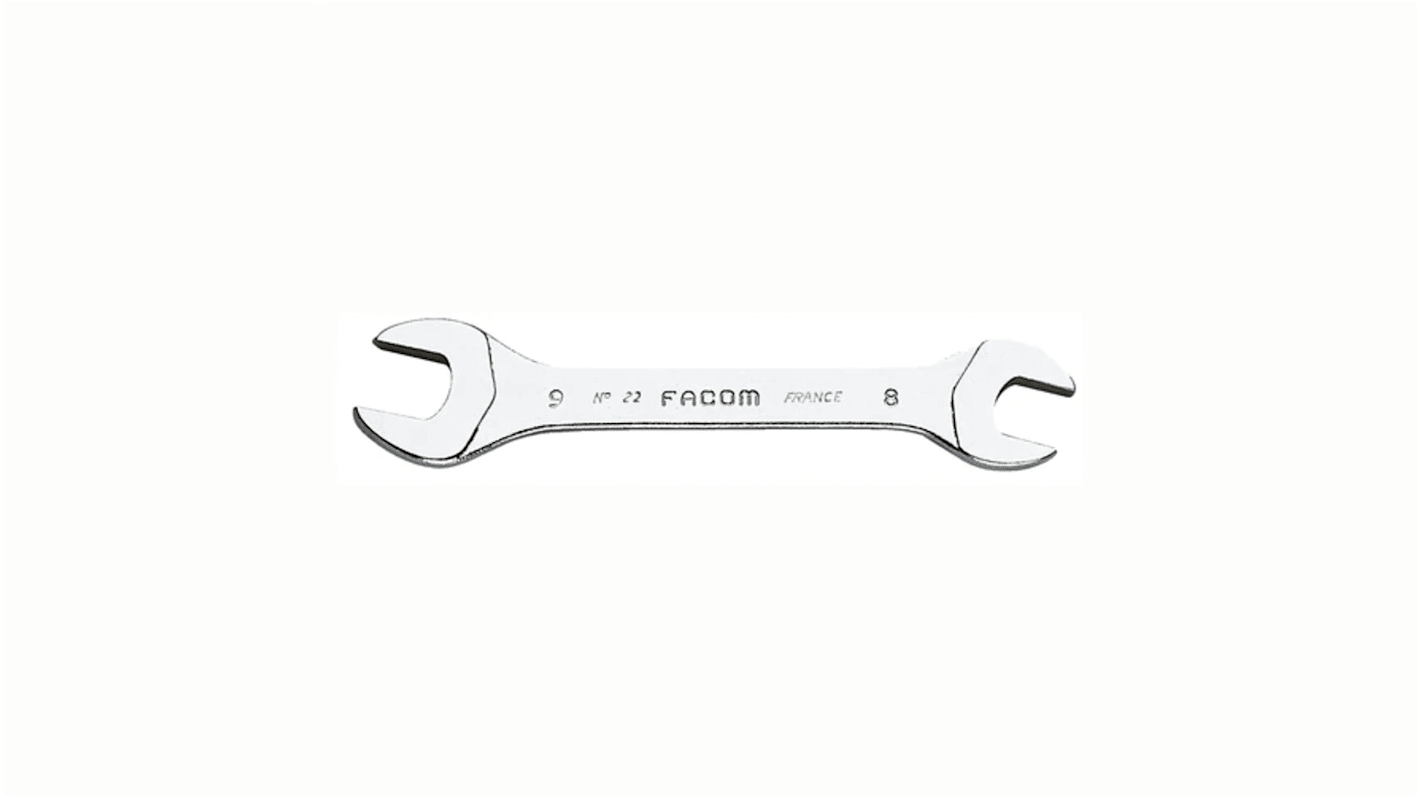 Facom 22 Series Open Ended Spanner, 8mm, Metric, Double Ended, 90 mm Overall