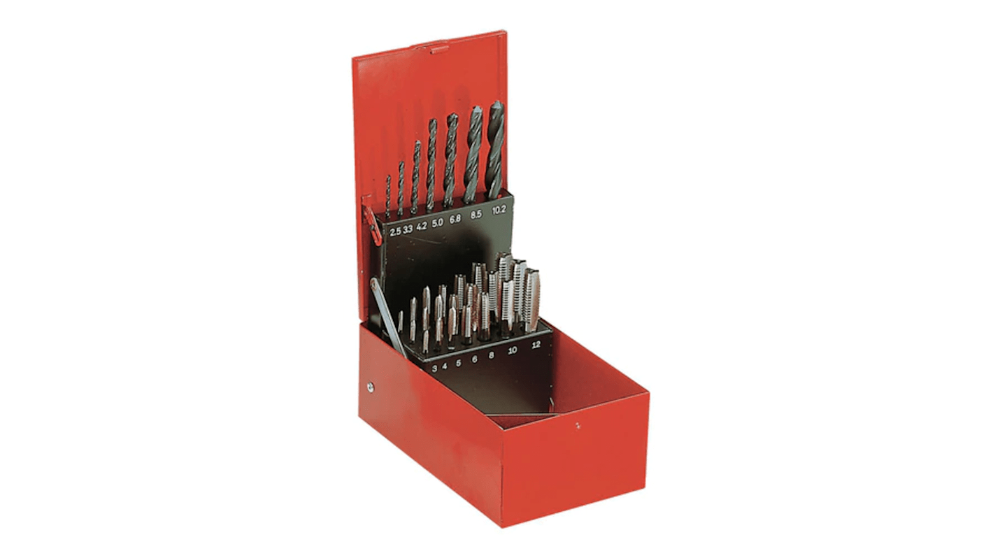 Facom Tap & Drill Set, M3, M4, M5, M6, M8, M10, M12 Thread, Metric Standard