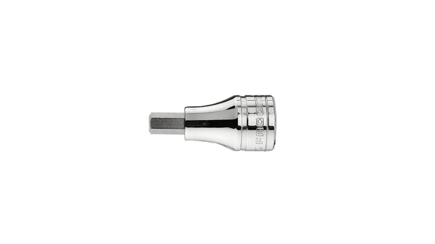 Facom 3/8 in Drive Bit Socket, Hex Bit, 6mm, 45 mm Overall Length