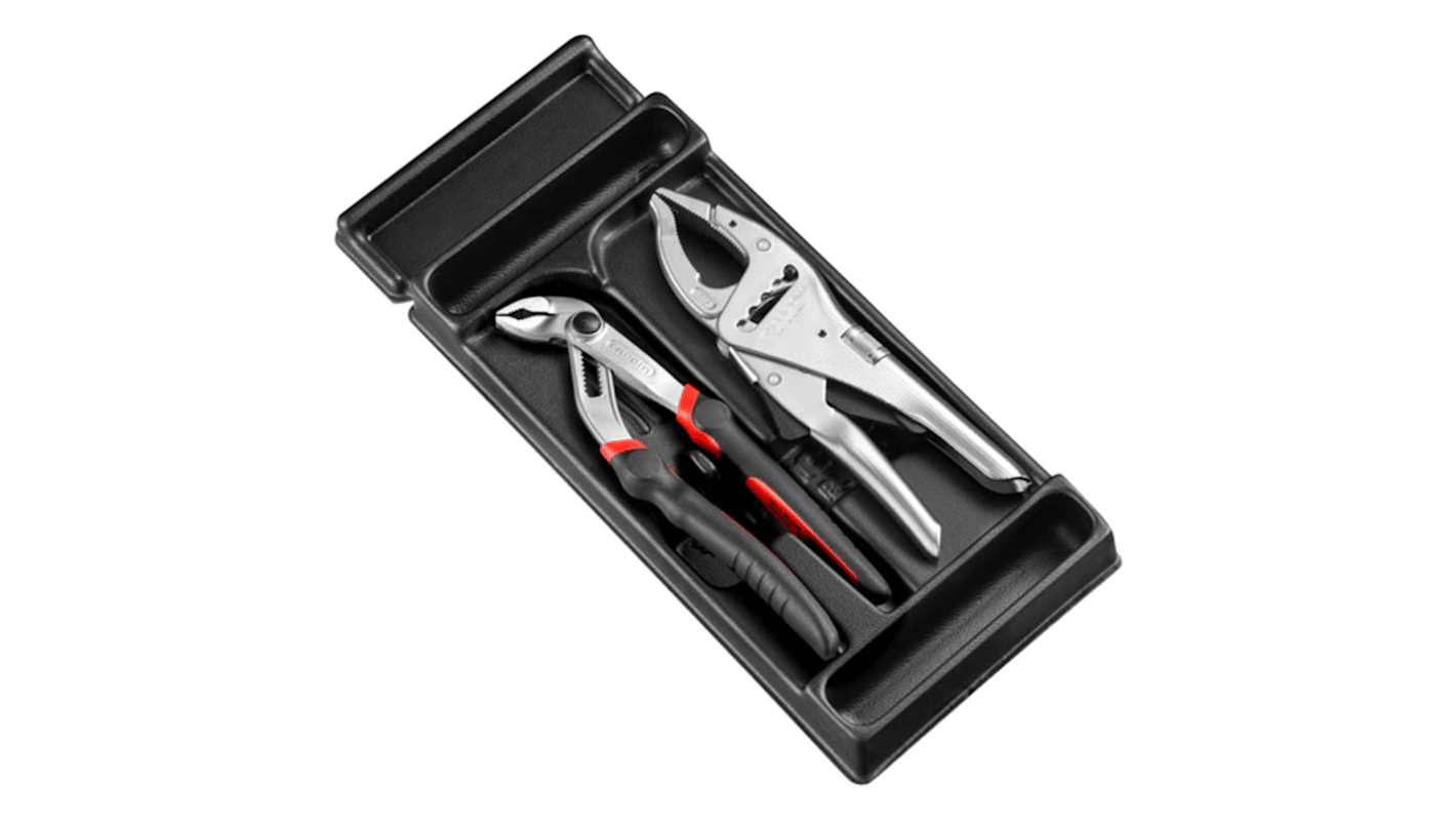 Facom 2-Piece Long Nose Pliers, 250 mm Overall, Lock Grip Tip