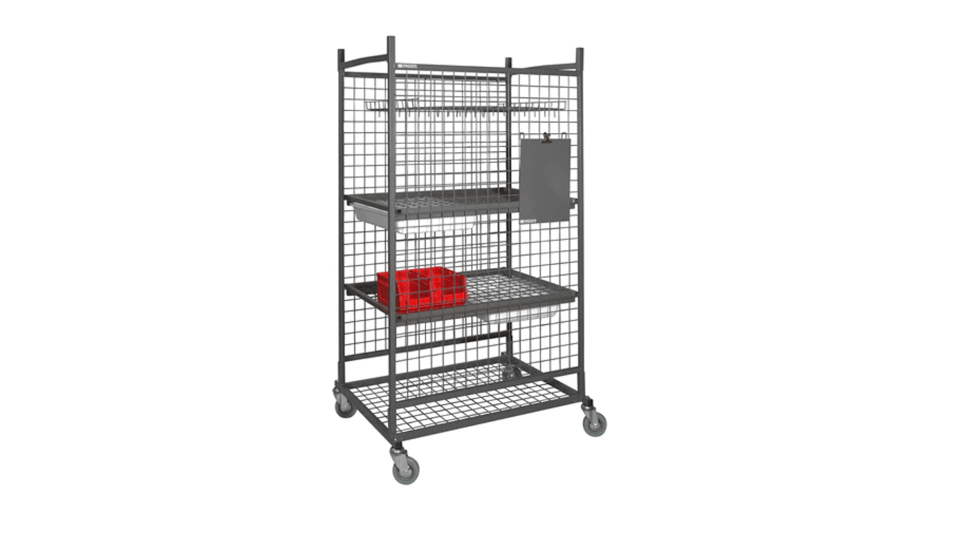 Facom 4 Shelf Component Shelf Trolley, 90 x 61 x 165mm