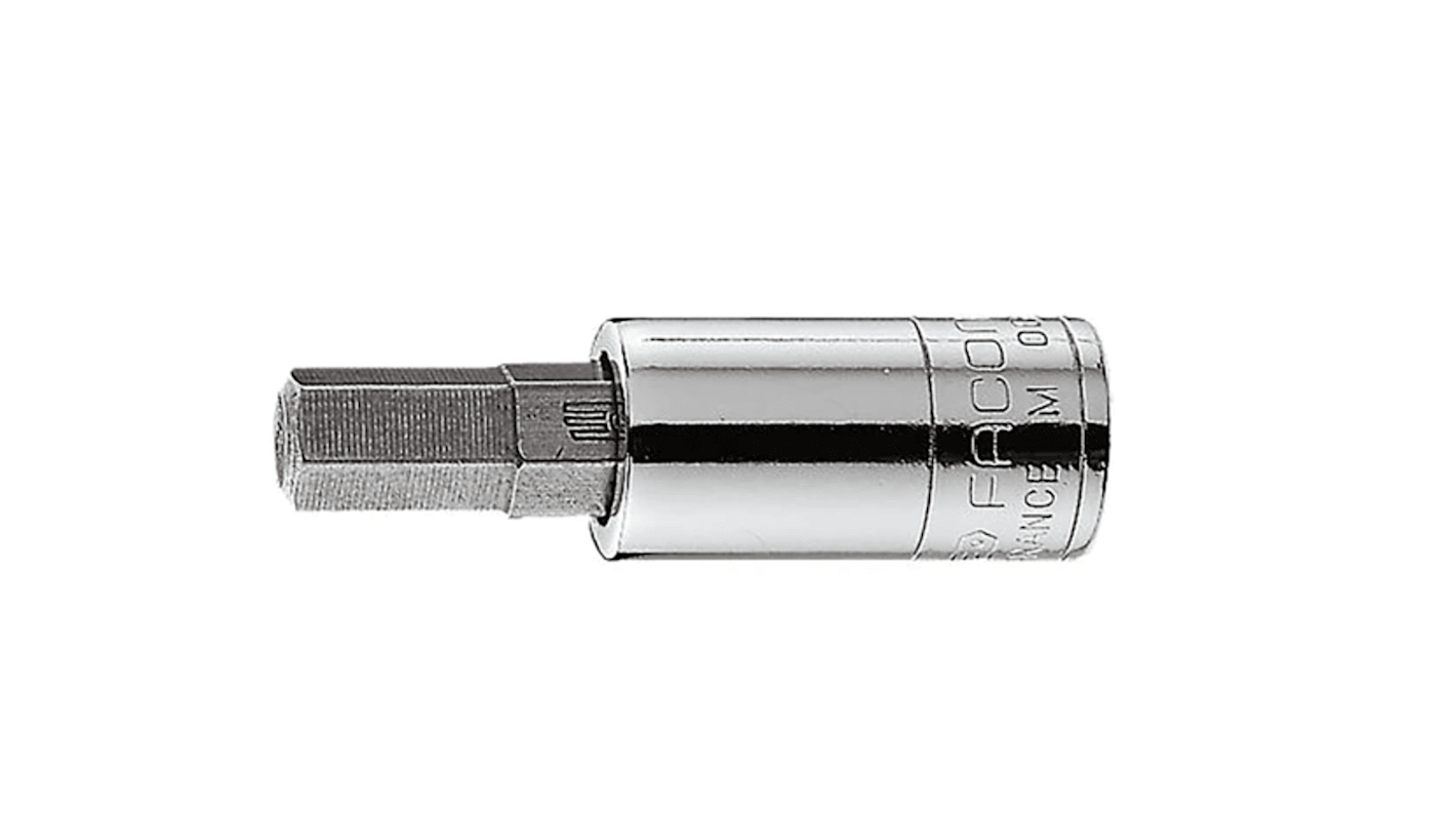 Facom 1/4 in Drive Bit Socket, Hex Bit, 2mm, 37 mm Overall Length
