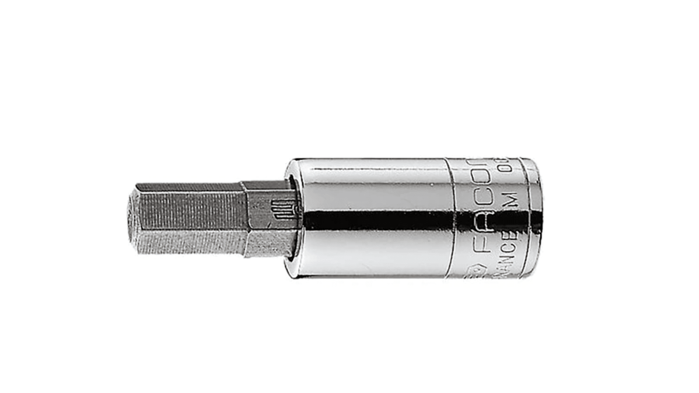 Facom 1/4 in Drive Bit Socket, Hex Bit, 3mm, 37 mm Overall Length