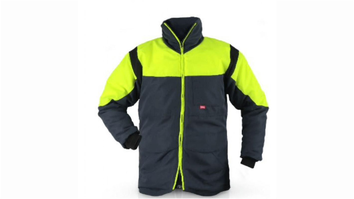 Flexitog Unisex Jacke Atmungsaktiv, Kälteresistent, Wetterfest Gewebe Marineblau/Gelb, Größe XL