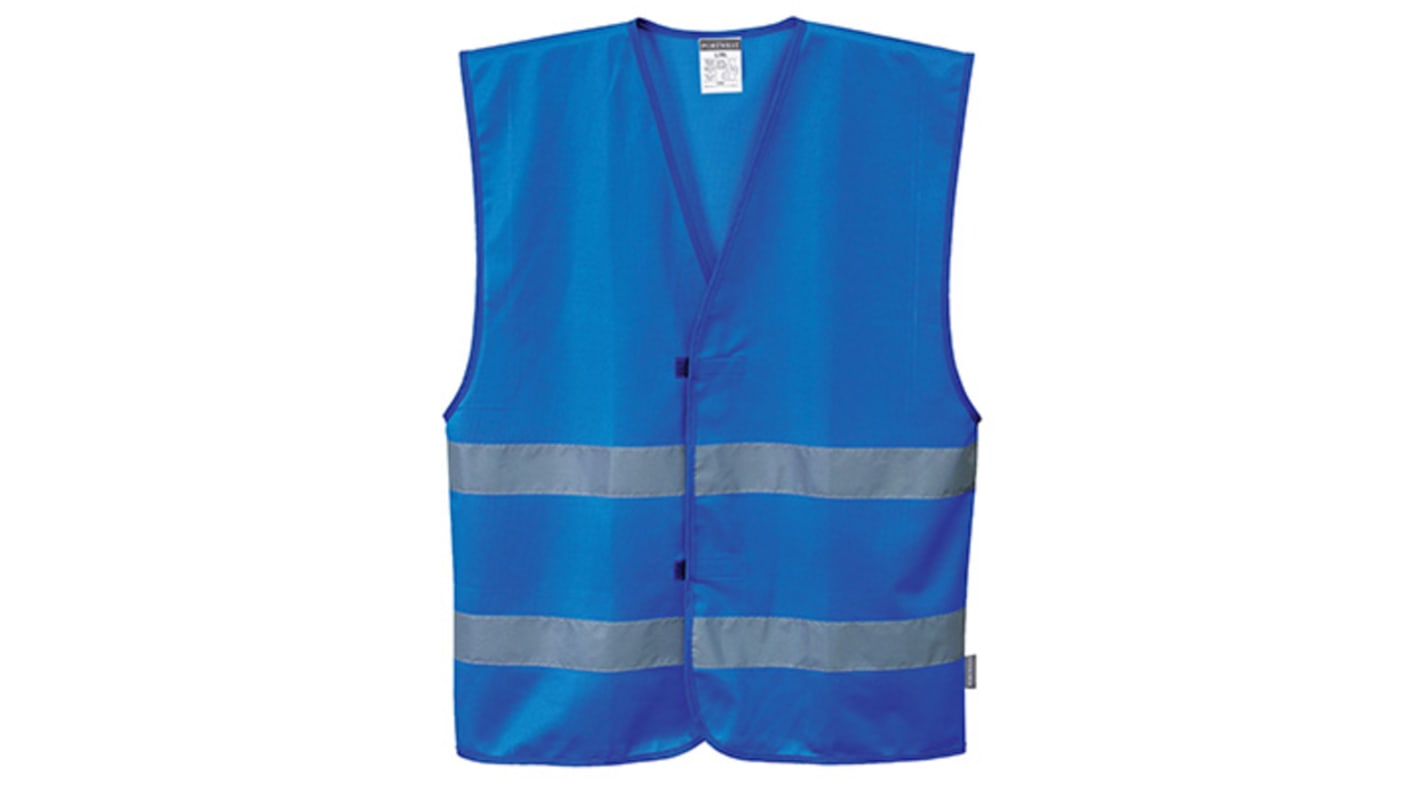 Portwest Blau Unisex L/XL Warnweste, Klettverschluss, Reflektierend