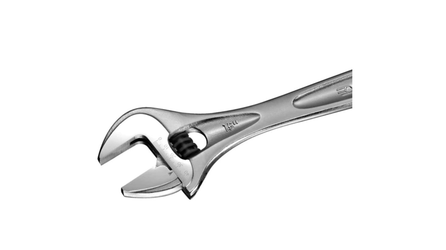 Facom Adjustable Spanner, 380 mm Overall, 44mm Jaw Capacity, Metal Handle