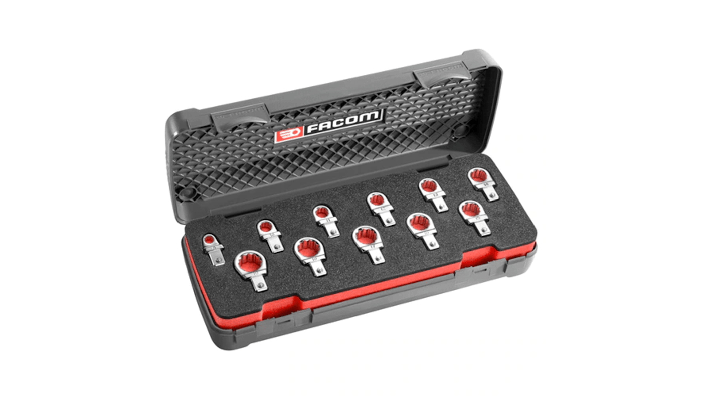Facom 11-Piece Ring Spanner Set, 8 → 19 mm