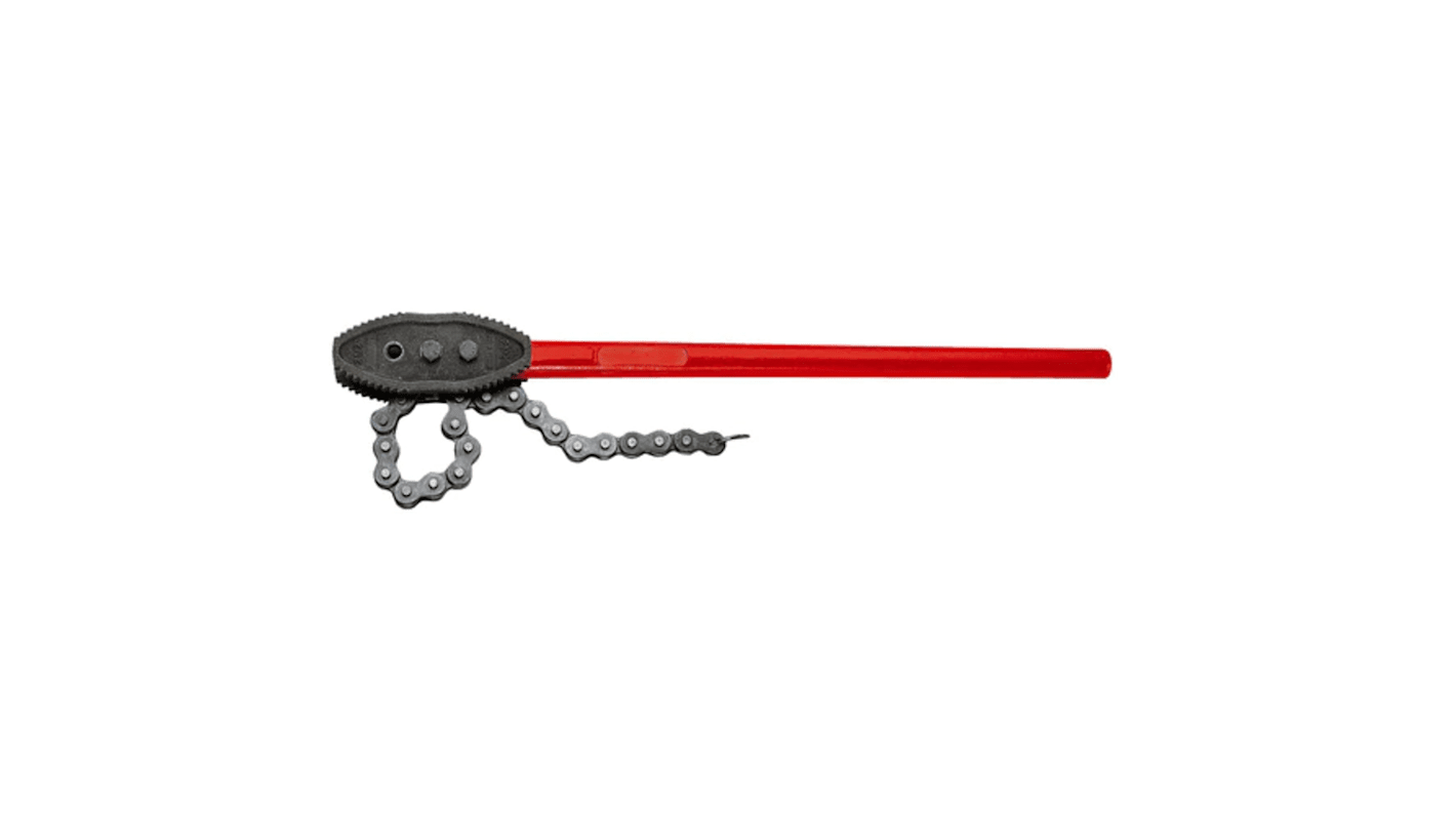 Facom Chain Wrench, 910 mm Overall, 130mm Jaw Capacity, Metal Handle